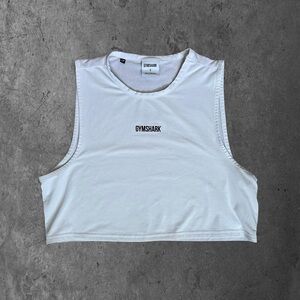 Gymshark White Cropped Tank Top